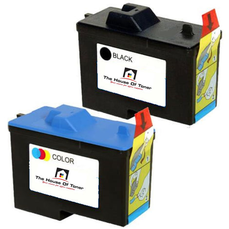 Compatible Ink Cartridge Replacement For DELL 7Y743, 7Y745 (Black- 125 Pages, Color-109 Pages) 2 Pack