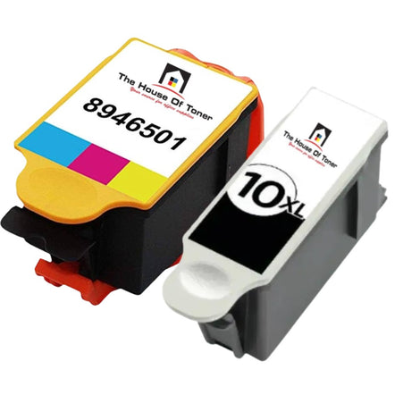 Compatible Ink Cartridge Replacement for KODAK 8237216, 8946501 (10XL) Black-770 YLD, Tri-Color-425 YLD (2-Pack)
