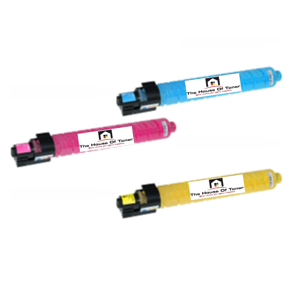 Compatible Toner Cartridge Replacement for Lanier 841453, 841454, 841455 (Yellow, Cyan, Magenta) 17K YLD (3-Pack)
