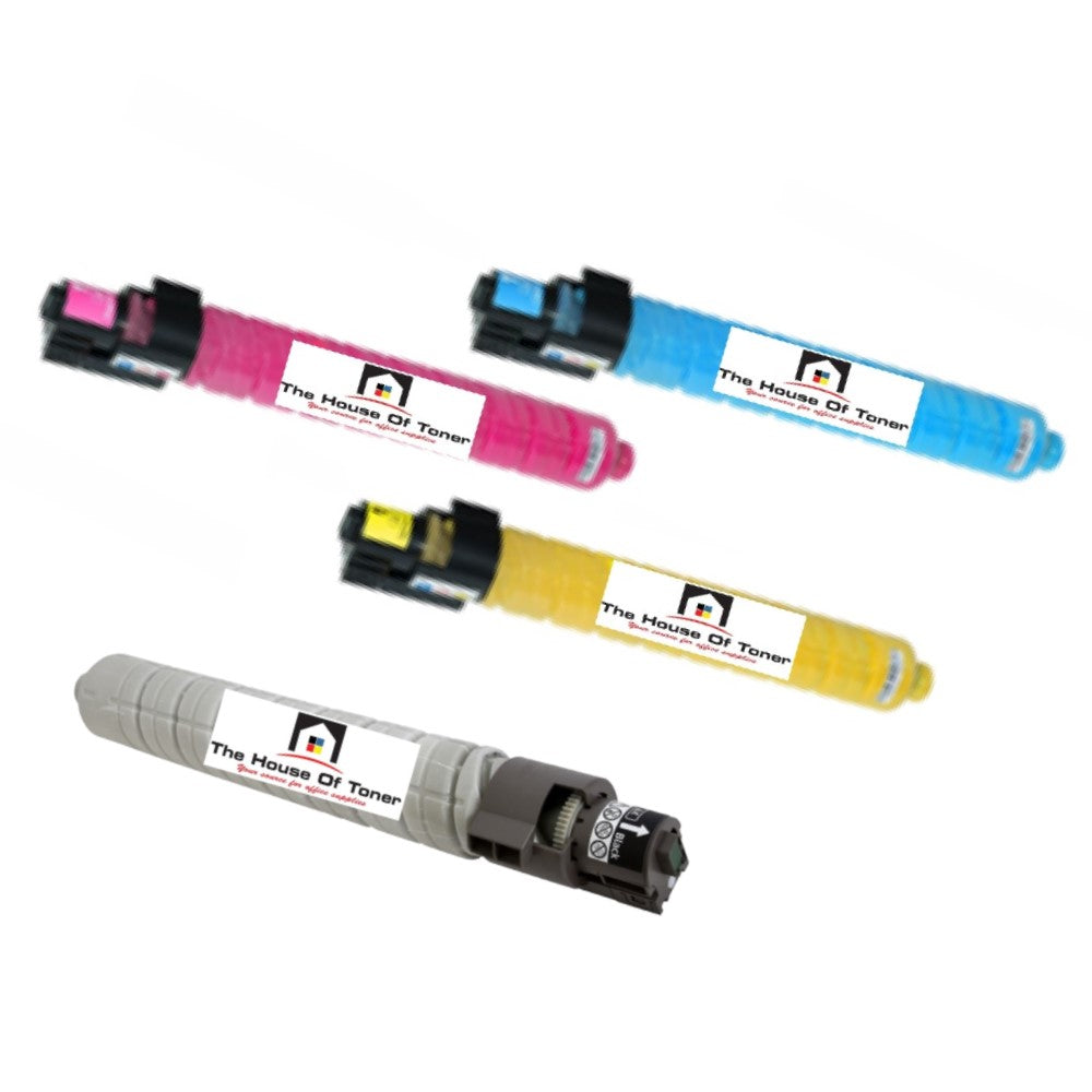 Compatible Toner Cartridge Replacement for Lanier 841582, 841453, 841454, 841455 (Black, Yellow, Cyan, Magenta) 25.5K YLD- Black, 17K YLD-Color (4-Pack)
