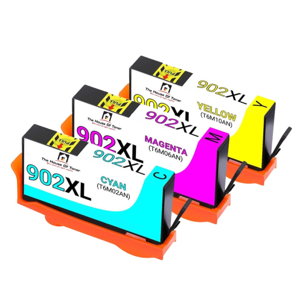 Compatible Ink Cartridge Replacement for HP T6M02AN, T6M06AN, T6M10AN (902XL) Cyan, Magenta, Yellow (825 YLD) 3-Pack