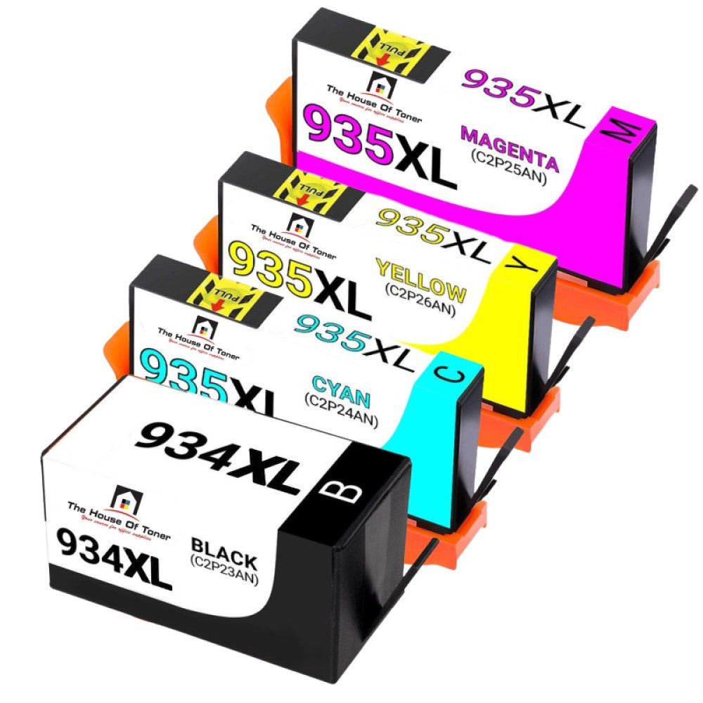 Compatible Ink Cartridge Replacement for HP C2P24AN, C2P25AN, C2P26AN, C2P23AN (934XL/935XL) High Yield Cyan, Magenta, Yellow, Black (825 YLD) 4-Pack