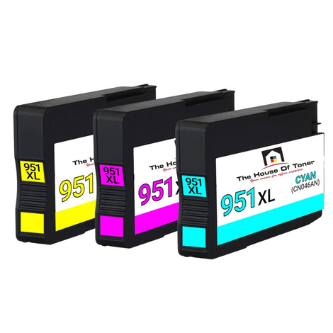 Compatible Ink Cartridge Replacement for HP CN046AN, CN047AN, CN048AN (951XL) Cyan, Magenta, Yellow (1.5K YLD) 3-Pack