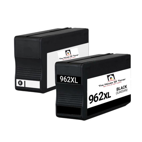 Compatible Ink Cartridge Replacement For HP 3JA04A, 3JA03AN (966XL/962XL) High Yield Black (966XL-3K YLD, 962XL-1.6K YLD) 2-Pack