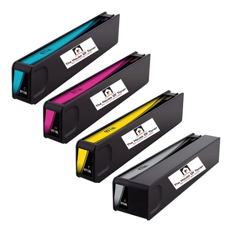 Compatible Ink Cartridge Replacement for HP CN626AM, CN627AM, CN628AM, CN625AM (971XL) Cyan, Magenta, Yellow, Black (6.6K YLD) 4-Pack