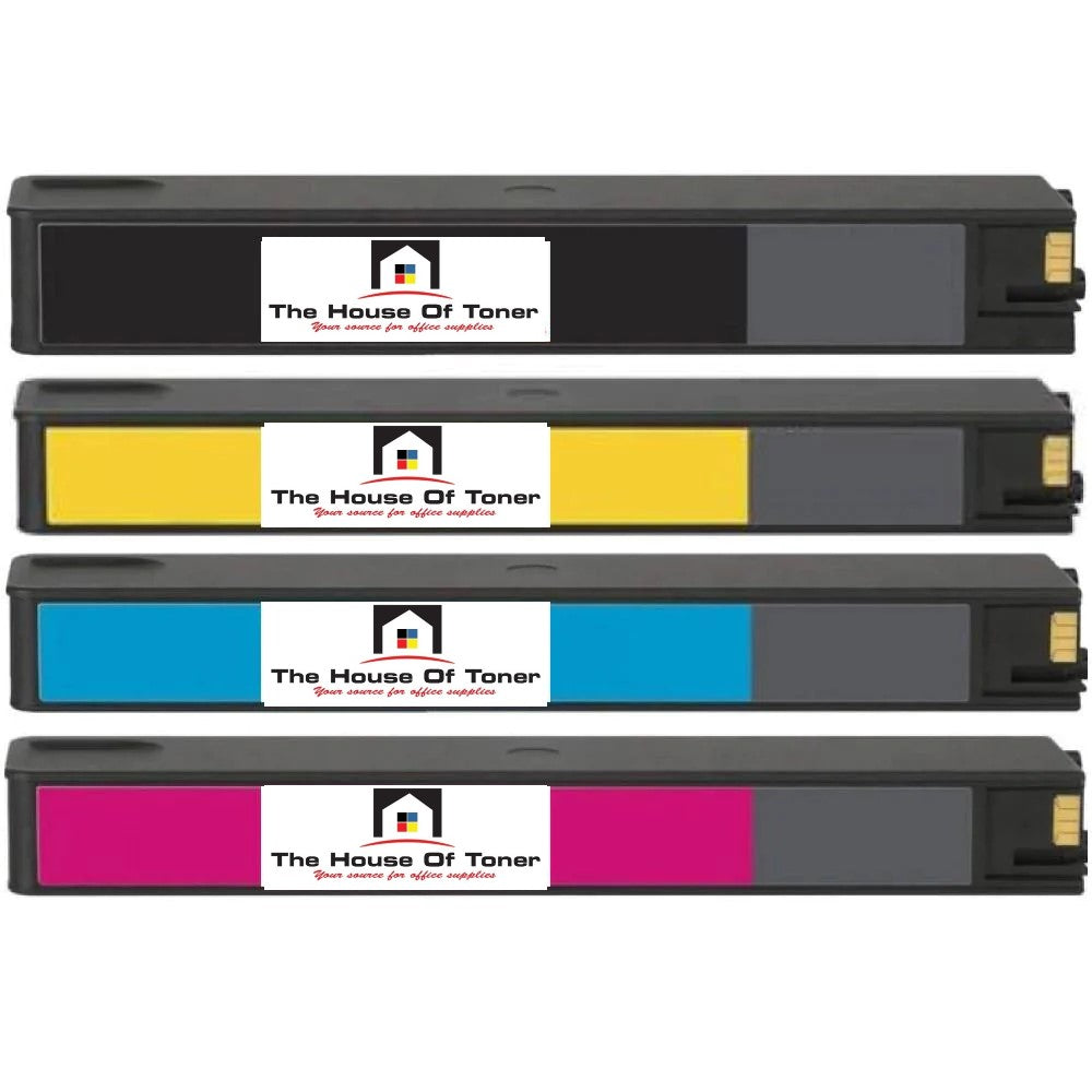 Compatible Ink Cartridge Replacement for HP F6T84AN;L0S04AN;L0R98AN;L0S01AN (972X) Black, Cyan, Yellow, Magenta (4-Pack)