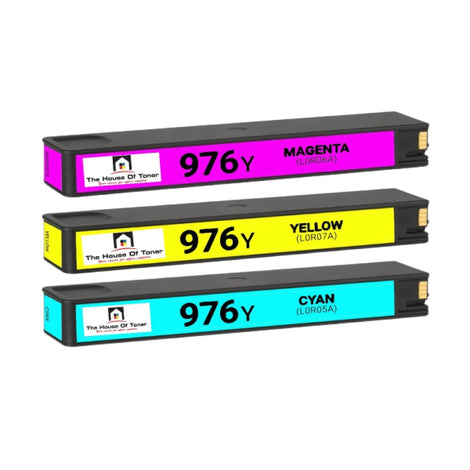 Compatible Ink Cartridge Replacement For HP L0R05A, L0R06A, L0R07A (976Y) Cyan, Yellow, Magenta (13K YLD) 3-Pack