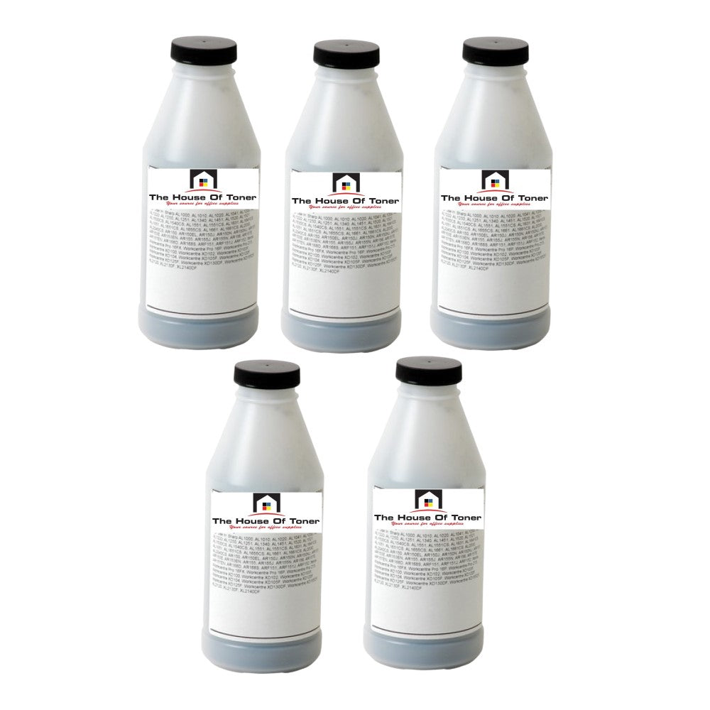 Compatible Toner Bottle Replacement for SHARP AL100TD (AL-100TD) Black (220 Gram) 5-Pack