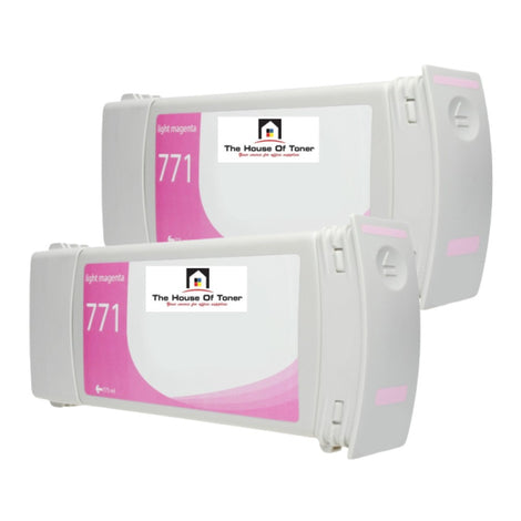 Compatible Ink Cartridge Replacement For HP B6Y19A (CE041A, 771, 771A) Light Magenta (775ML YLD) 2-Pack