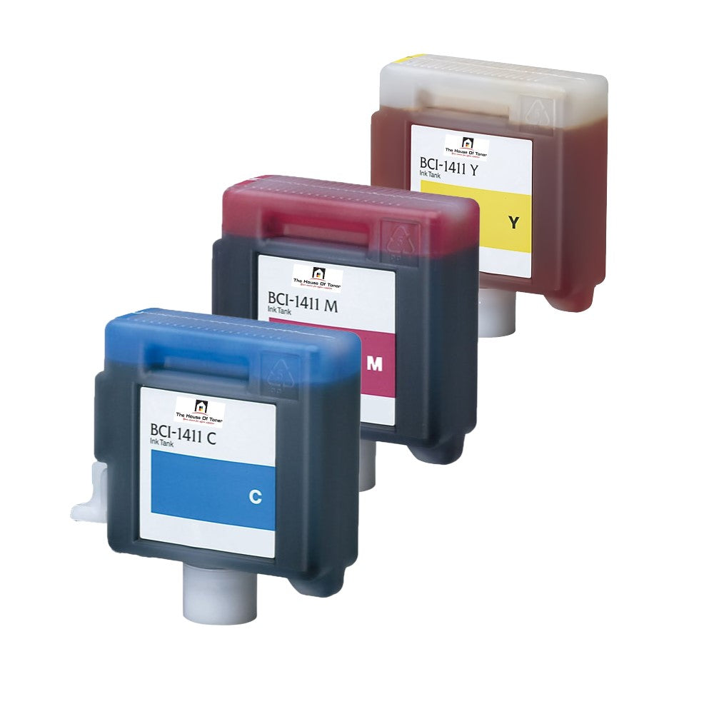 Compatible Ink Cartridge Replacement For CANON 7575A001, 7576A001, 7577A001 (BCI-1411C,M,Y) Cyan, Magenta, Yellow (330 ML) 3-Pack