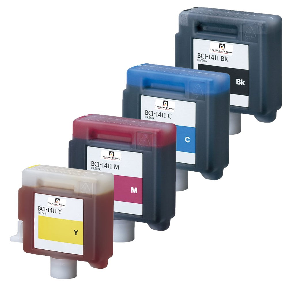 Compatible Ink Cartridge Replacement For CANON 7575A001, 7576A001, 7577A001, 7574A001 (BCI-1411C,M,Y,BK) Cyan, Magenta, Yellow, Black (330 ML) 4-Pack