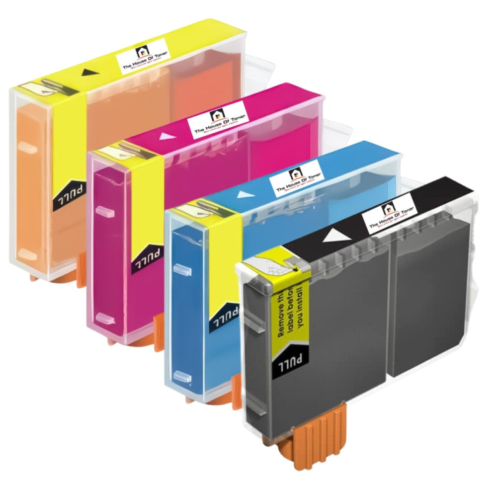 Compatible Ink Cartridge Replacement For CANON 4706A003, 4707A003, 4708A003, 4705A003 (BCI-6C, BCI-6M, BCI-6Y, BCI-6BK) Cyan, Magenta, Yellow, Black (13ML) 4-Pack