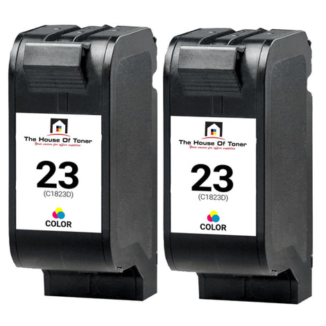 Compatible Ink Cartridge Replacement For HP C1823D (23) Tri-Color (38ML) 2-Pack