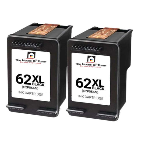 Compatible Ink Cartridge Replacement for HP C2P05AN (62XL) Black (600 YLD) 2-Pack