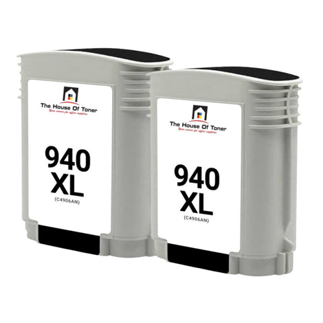 Compatible Ink Cartridge Replacement for HP C4906AN (940XL) Black (69ML) 2-Pack