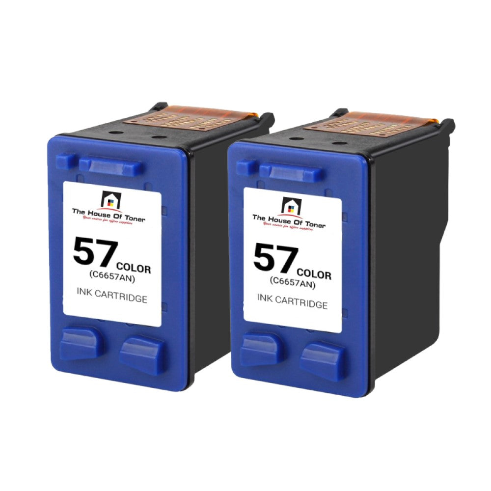 Compatible Ink Cartridge Replacement For HP C6657AN (57) Tri-Color (500 YLD) 2-Pack