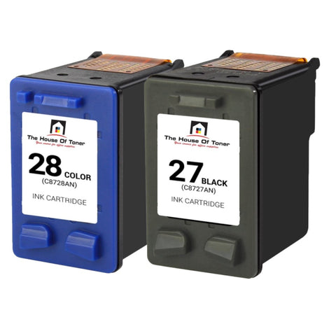 Compatible Ink Cartridge Replacement For HP C8727AN, C8728AN (27/28) Black & Tri-Color (Black-285, Tri-Color-18ML) 2-Pack