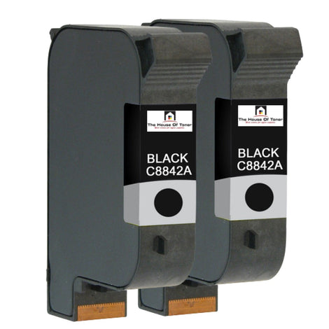 Compatible Ink Cartridge Replacement For HP C8842A (711-1) Black (830 YLD) 2-Pack