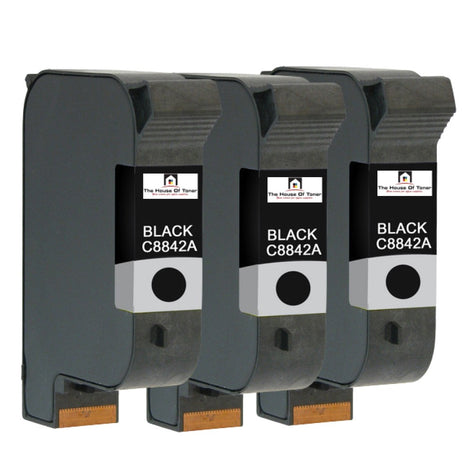 Compatible Ink Cartridge Replacement For HP C8842A (711-1) Black (830 YLD) 3-Pack