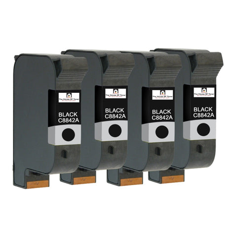 Compatible Ink Cartridge Replacement For HP C8842A (711-1) Black (830 YLD) 4-Pack