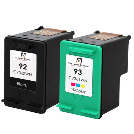 Compatible Ink Cartridge Replacement For HP C9362WN, C9361WN (92/93) Black & Tri-Color (Black-210 YLD, Tri-Color-175 YLD) 2-Pack