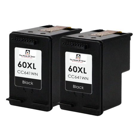 Compatible Ink Cartridge Replacement for HP CC641WN (60XL) High Yield Black (600 YLD) 2-Pack