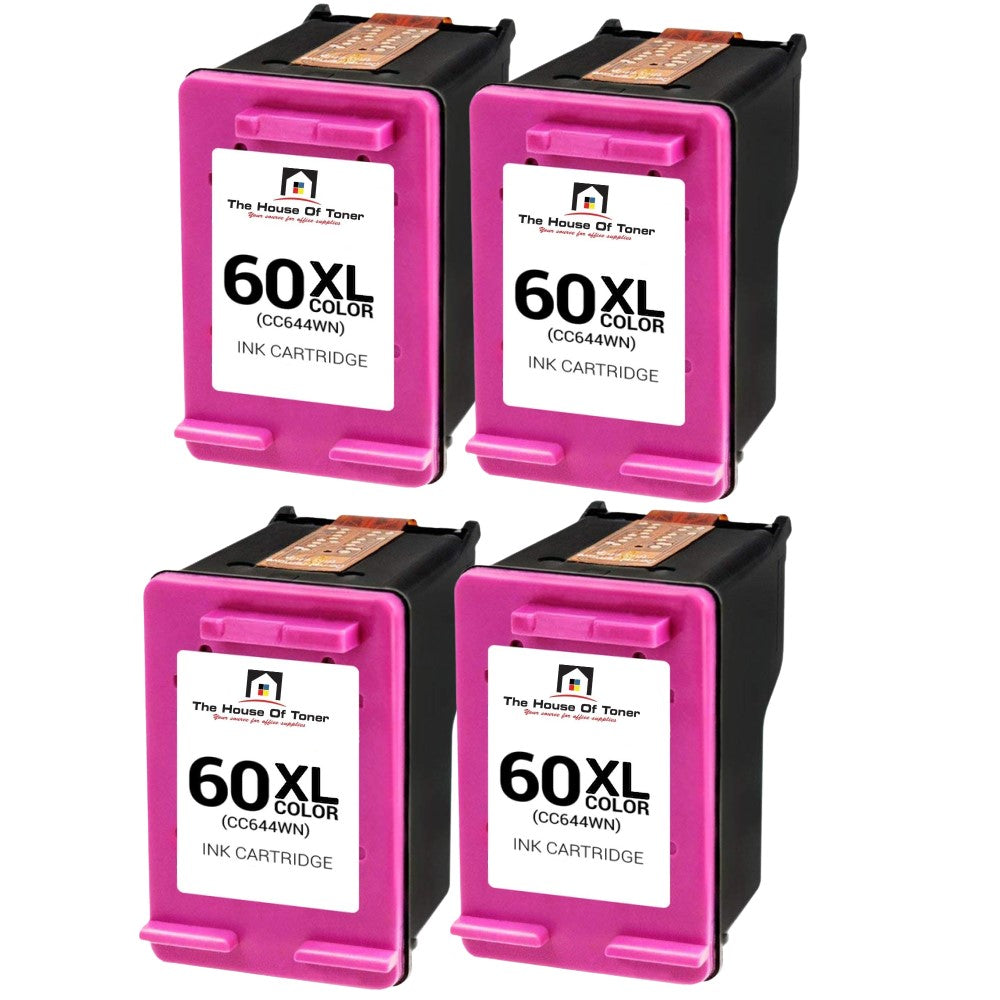 Compatible Ink Cartridge Replacement For HP CC644WN (60XL) Tri-Color (450 YLD) 4-Pack