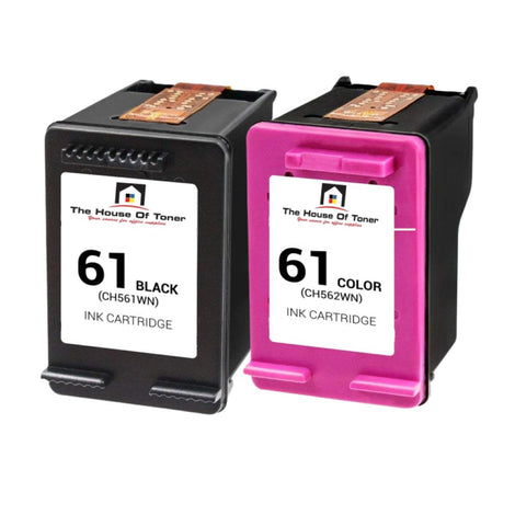 Compatible Toner Cartridge Replacement for HP CH561WN, CH562WN (61) Black & Tri-Color (Black-190 YLD, Tri-Color- 330 YLD) 2-Pack