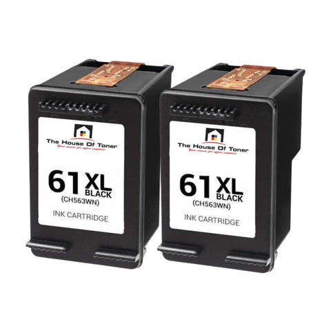 Compatible Ink Cartridge Replacement for HP CH563WN (61XL) Black (480 YLD) 2-Pack