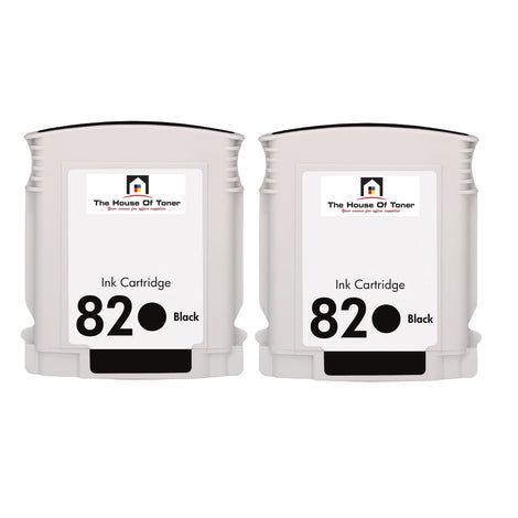 Compatible Ink Cartridge Replacement For HP CH565A (82) Black (3.2K YLD) 2-Pack