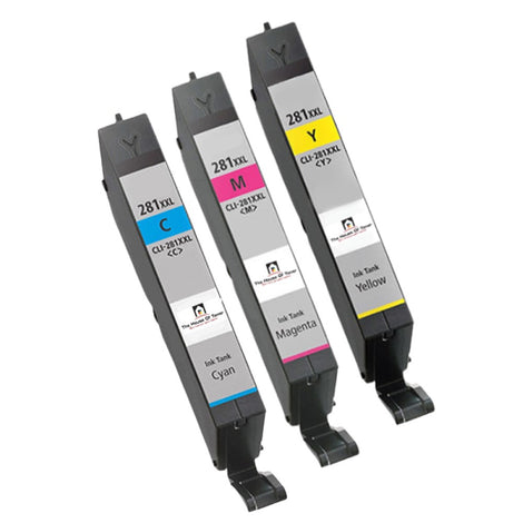 Compatible Ink Cartridge Replacement for CANON 1980C001, 1981C001, 1982C001 (CLI-281XXLC,M,Y) Extra High Cyan, Magenta, Yellow (11.7ML) 3-Pack