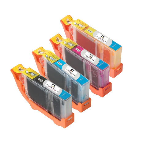Compatible Ink Cartridge Replacement for CANON 0621B002, 0622B002, 0623B002, 0620B002 (CLI-8C, CLI-8Y, CLI-8M, CLI-8BK) Cyan, Yellow, Magenta, Black (12ML) 4-Pack