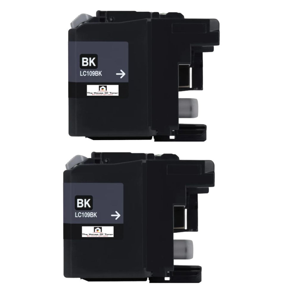 Compatible Toner Cartridge Replacement For Brother LC109BK (LC-109BK) Black (2.4K YLD) 2-Pack