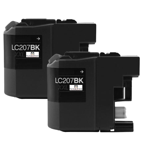 Compatible Ink Cartridge Replacement for BROTHER LC207BK (LC-207BK XXL) Black (1.2K YLD) 2-Pack