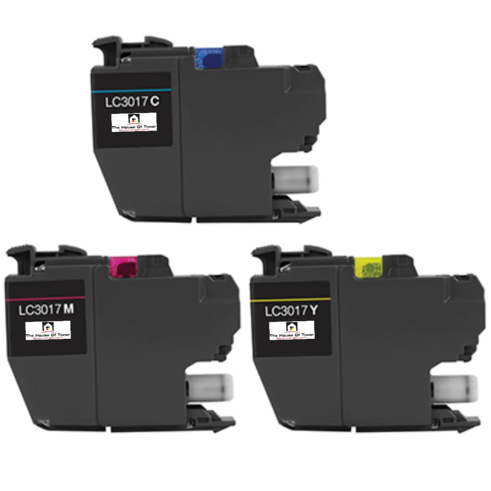 Compatible Ink Cartridge Replacement For BROTHER LC-3017Y, LC-3017C, LC3017M (LC3017Y, LC3017C, LC3017M) Yellow, Cyan, Magenta (550 YLD) 3-Pack