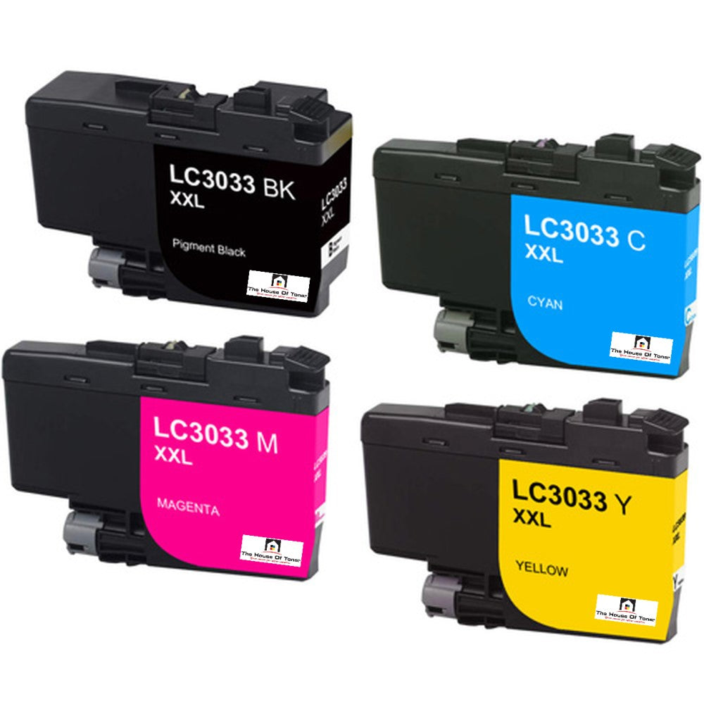 Compatible Ink Cartridge Replacement for BROTHER LC3033BK, LC3033C, LC3033M, LC3033Y (LC-3033BK, LC-3033Y, LC-3033C, LC-3033M XXL) Black, Cyan, Magenta, Yellow (3K YLD) 4-Pack