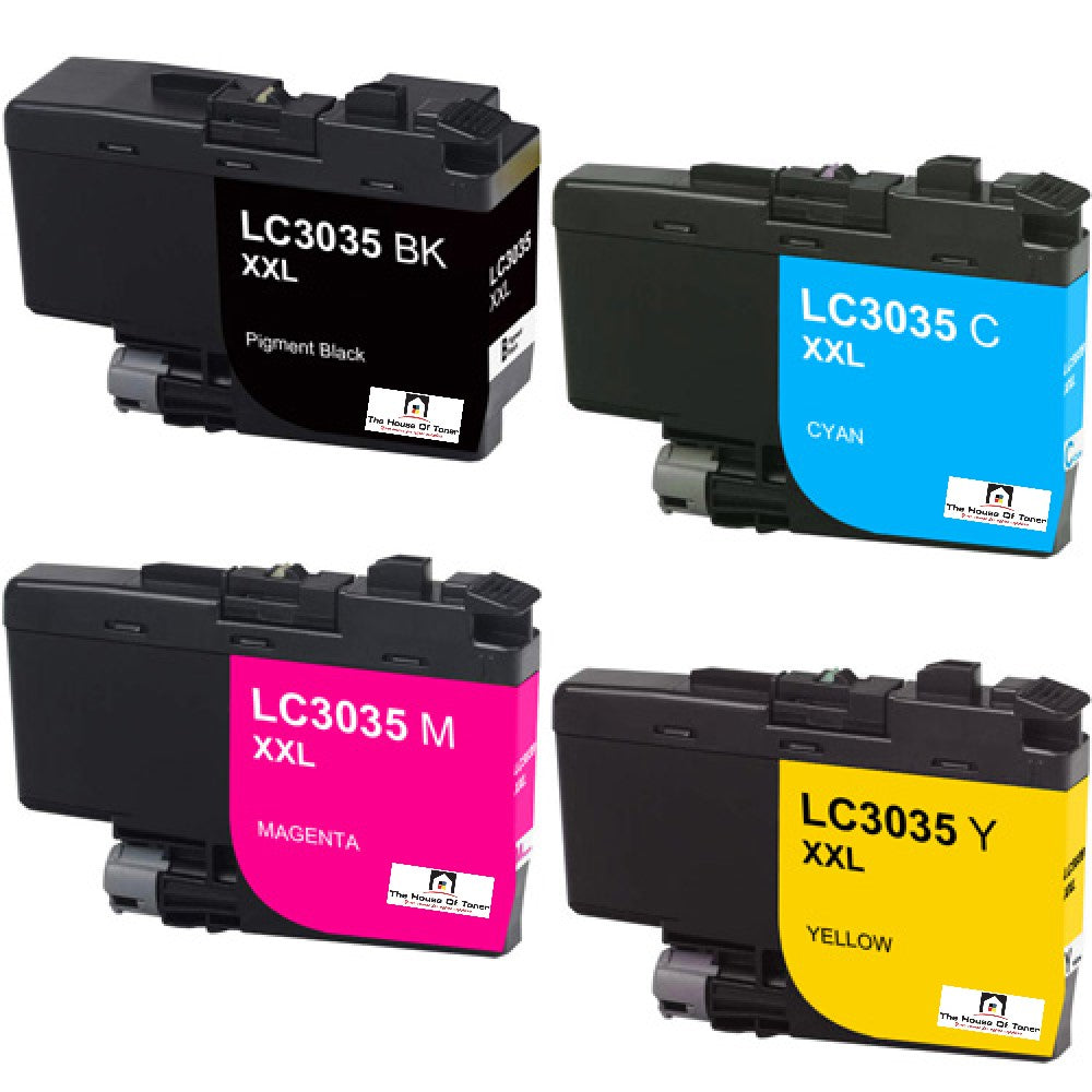 Compatible Ink Cartridge Replacement for BROTHER LC3035C, LC3035M, LC3035Y, LC-3035BK (LC-3035C, LC-3035M, LC-3035Y, LC-3035BK XXL) Black, Cyan, Magenta, Yellow (6K YLD-Black; 5K YLD-Color) 4-Pack