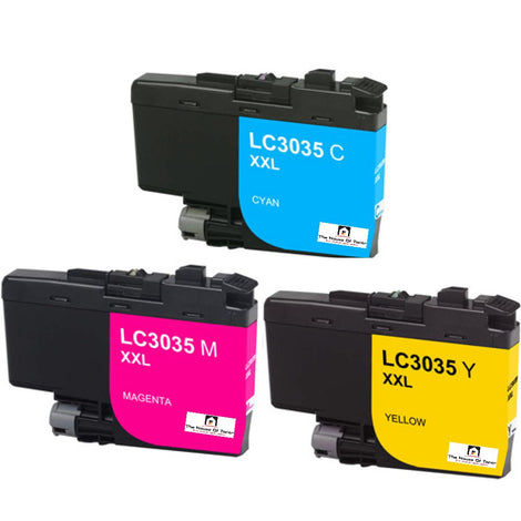 Compatible Ink Cartridge Replacement for BROTHER LC3035C, LC3035M, LC3035Y (LC-3035C, LC-3035M, LC-3035Y XXL) Cyan, Magenta, Yellow (6K YLD- Black; 5K YLD-Color) 3-Pack