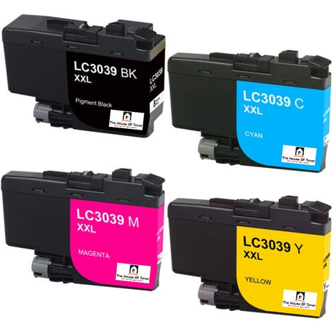 Compatible Ink Cartridge Replacement for BROTHER LC3039BK, LC3039C, LC3039M, LC3039Y (LC-3039BK, LC-3039C, LC-3039Y, LC-3039M XXL) Black, Cyan, Magenta, Yellow (6K YLD) 4-Pack