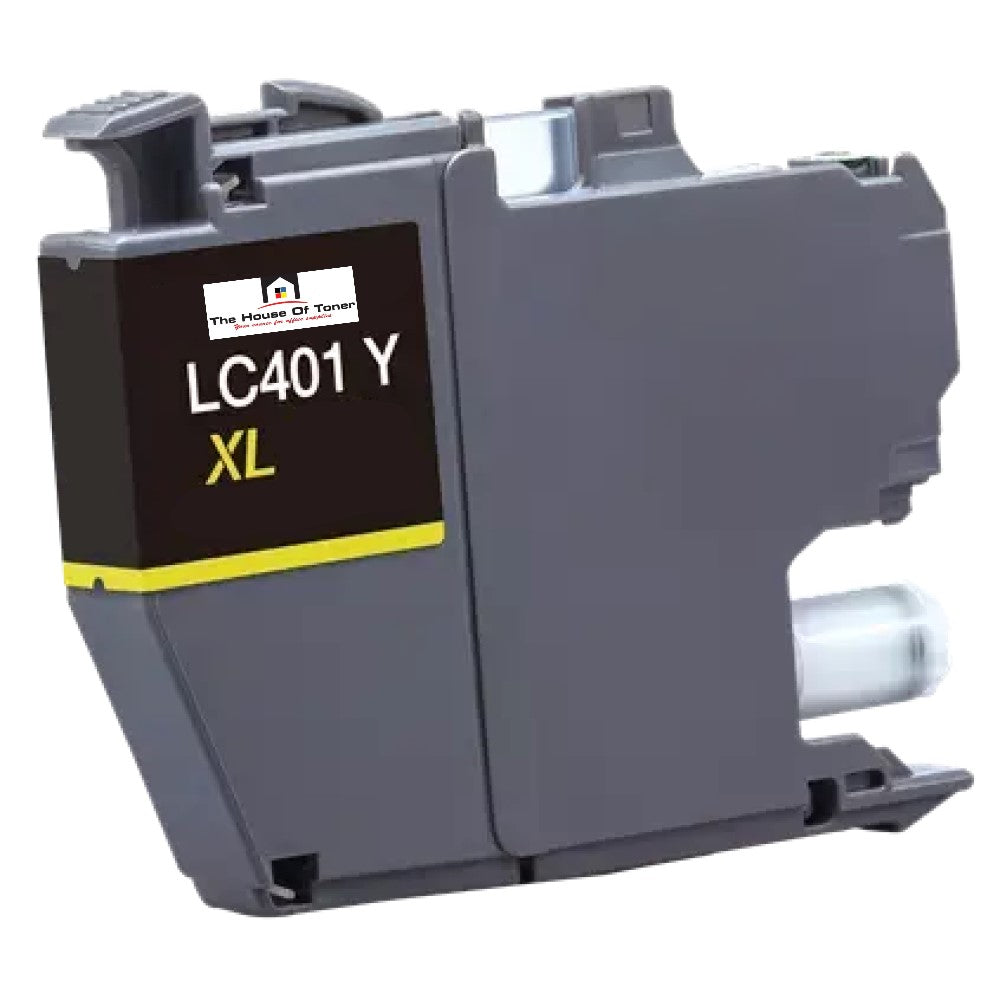 Compatible Ink Cartridge Replacement for BROTHER LC401XLY (LC-401Y XL) Yellow (500 YLD)