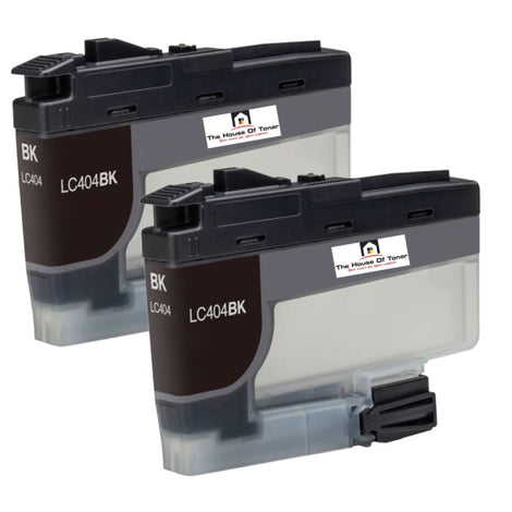 Compatible Ink Cartridge Replacement for BROTHER LC404BK (LC-404BK) Black (750 YLD) 2-Pack