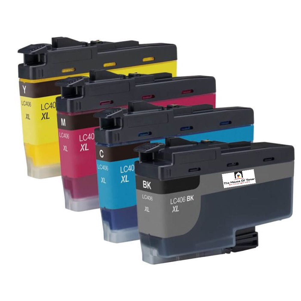 Compatible Ink Cartridge Replacement for BROTHER LC406XLM, LC406XLY, LC406XLC, LC406XLBK (LC-406M, LC-406C, LC-406Y, LC-406BK XL) Cyan, Magenta, Yellow, Black (5K YLD-Color, 6K YLD- Black) 4-Pack