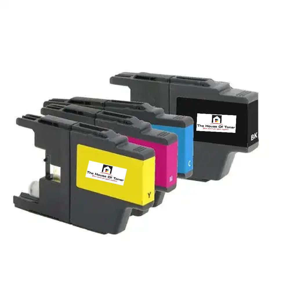 Compatible Ink Cartridge Replacement for BROTHER LC75BK, LC75C, LC75Y, LC75M (LC-75BK, LC-75C, LC-75Y, LC-75M) Black, Cyan, Yellow, Magenta (600 YLD- Black, 400 YLD-Color) 4-Pack