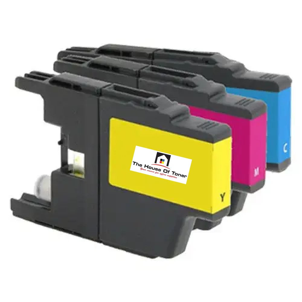 Compatible Ink Cartridge Replacement for BROTHER  LC75C, LC75Y, LC75M (LC-75C, LC-75Y, LC-75M) Cyan, Yellow, Magenta (400 YLD) 3-Pack