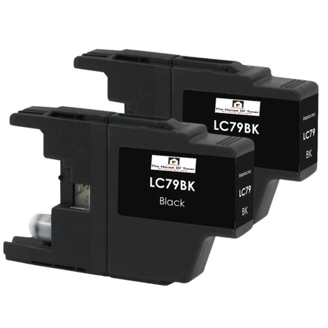 Compatible Ink Cartridge Replacement for BROTHER LC79BK (LC-79BK) Black (30ML) 2-Pack