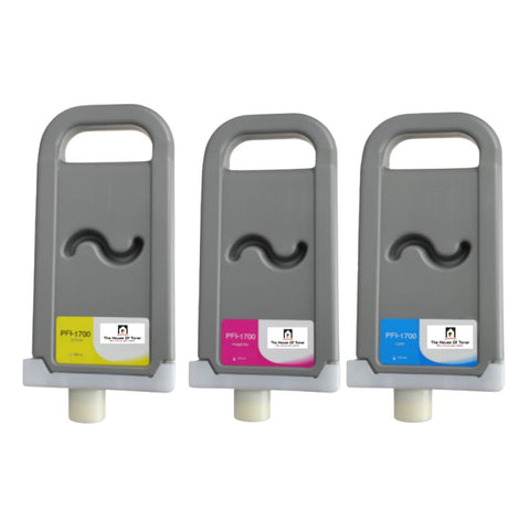 Compatible Ink Cartridge Replacement For CANON 0776C001, 0777C001, 0778C001 (PFI-1700C, PFI-1700M, PFI-1700Y) Cyan, Magenta, Yellow (700ML) 3-Pack