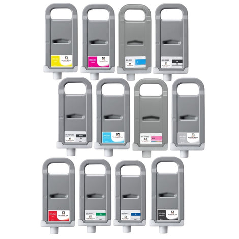 Compatible Ink Cartridge Replacement For CANON 0906B001AA,0907,0908,0909,0910,0899,0900,0901,0902,0903,0904,0905 (PFI-701) Cyan,Magenta,Yellow,Matte Black,Blue,Photo Black,Green,Gray,Photo Cyan,Photo Gray,Photo Magenta,Red (700ML) 12-Pack