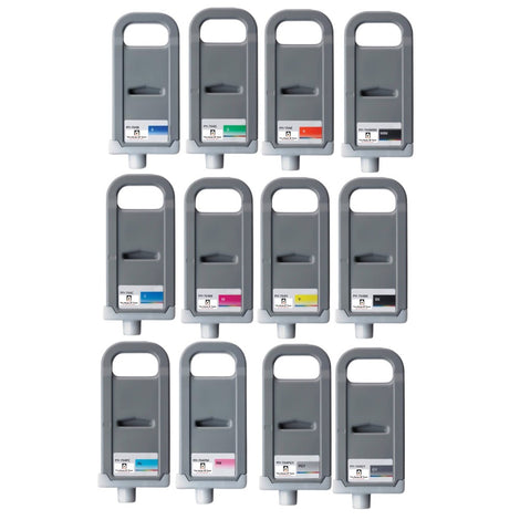 Compatible Ink Cartridge Replacement For CANON 3862B001,3860,3862,3863,3864,3865,3866,3867,3868,3869,3870,3871 (PFI-704) Cyan,Magenta,Yellow,Black,Matte Black, Photo Cyan,Photo Magenta,Red,Green,Blue,Grey,Photo Grey (700ML) 12-Pack