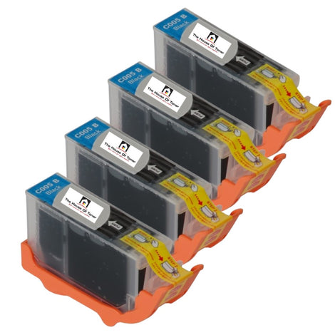 Compatible Ink Cartridge Replacement For CANON 0628B002 (PGI-5BK) Black (500 YLD) 4-Pack