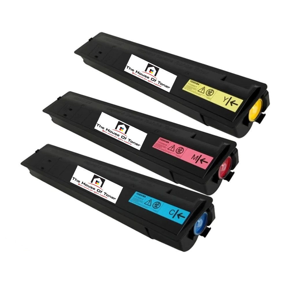 Compatible Toner Cartridge Replacement For TOSHIBA TFC30UC, TFC30UY, TFC30UM (T-FC30U-C, T-FC30U-Y, T-FC30U-M) Cyan, Yellow, Magenta (33.6K YLD) 3-Pack